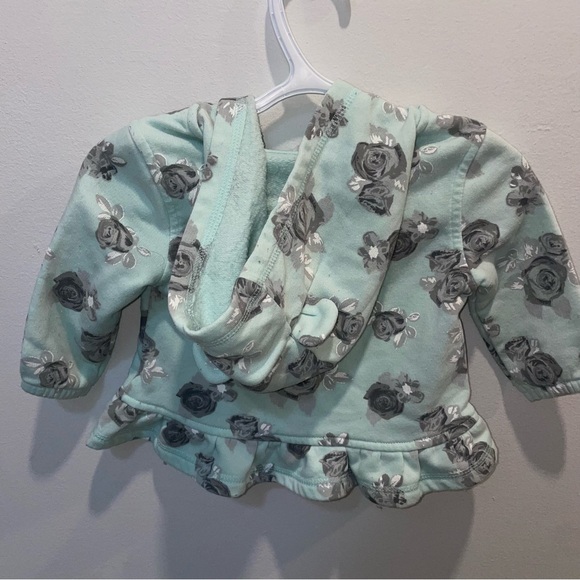 5/$15 George Blue Baby Sweater With Grey Florals - Picture 4 of 6